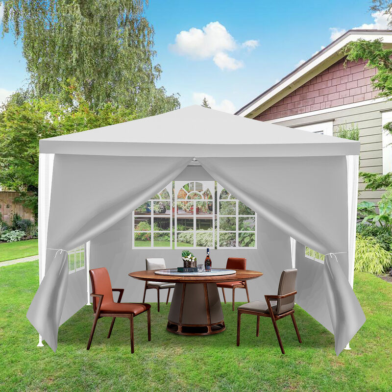 foto del prodotto tenda per padiglione 3x3m tenda per eventi tenda per barbecue tenda per feste tenda da giardino uv padiglione bianco swanew