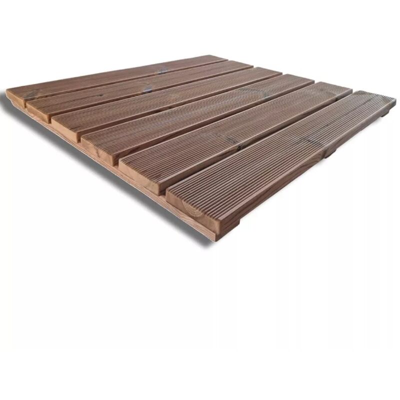foto del prodotto sunwood pedana doccia antiscivolo in legno thermo wood, 78x78 cm