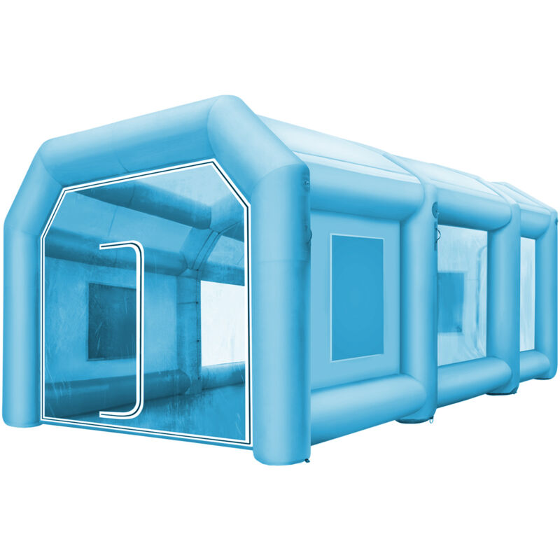 foto del prodotto mophorn tenda gonfiabile, cabina di verniciatura gonfiabile 26x13x10 piedi, cabina di verniciatura personalizzata per auto, postazione di lavoro