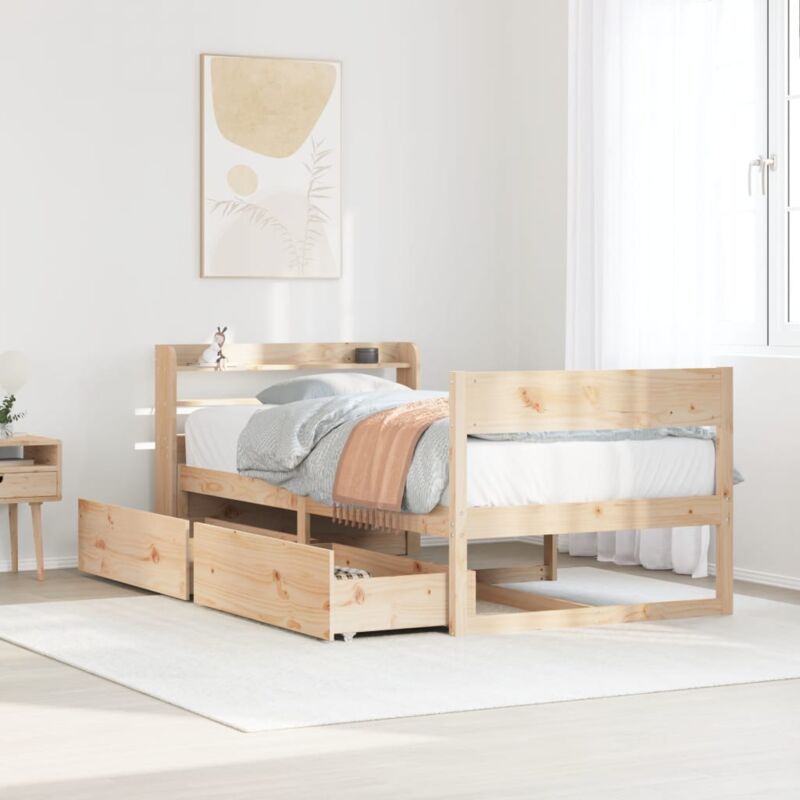 foto del prodotto vidaxl giroletto senza materasso 100x200 cm in legno massello di pino