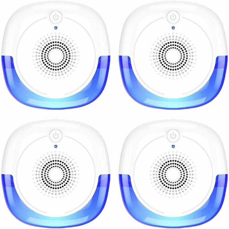 foto del prodotto repellente per insetti ad ultrasuoni ad alta potenza 4 pezzi anti roditori dispositivo elettrico ad ultrasuoni anti parassiti repellente per zanzare