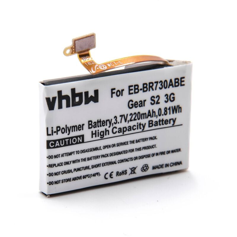 foto del prodotto vhbw batteria sostituisce samsung eb br730abe, gh43 04538b per smartwatch orologio bracciale fitness 220mah, 3,7v, li poly 