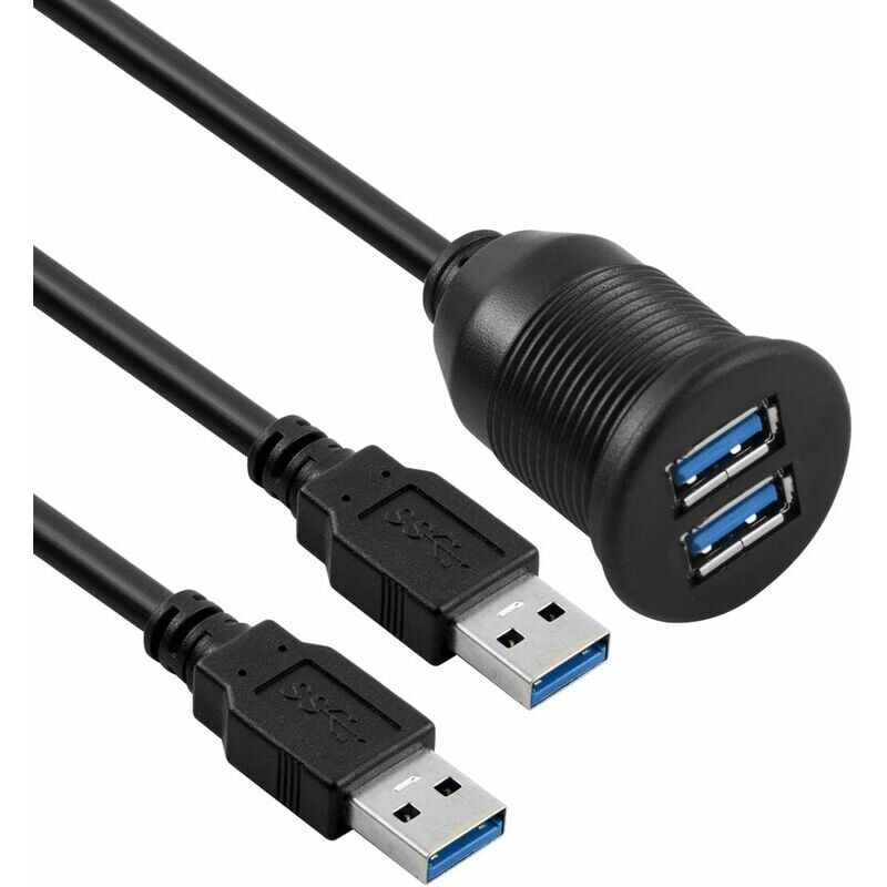 foto del prodotto cavo e prese bolongking dual usb 3.0 per cruscotto moto, barca auto