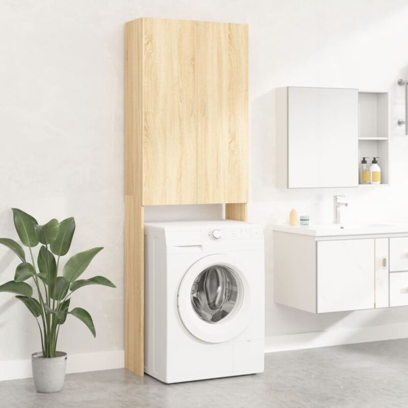 foto del prodotto vidaxl mobile per lavatrice rovere sonoma 64x25,5x190 cm