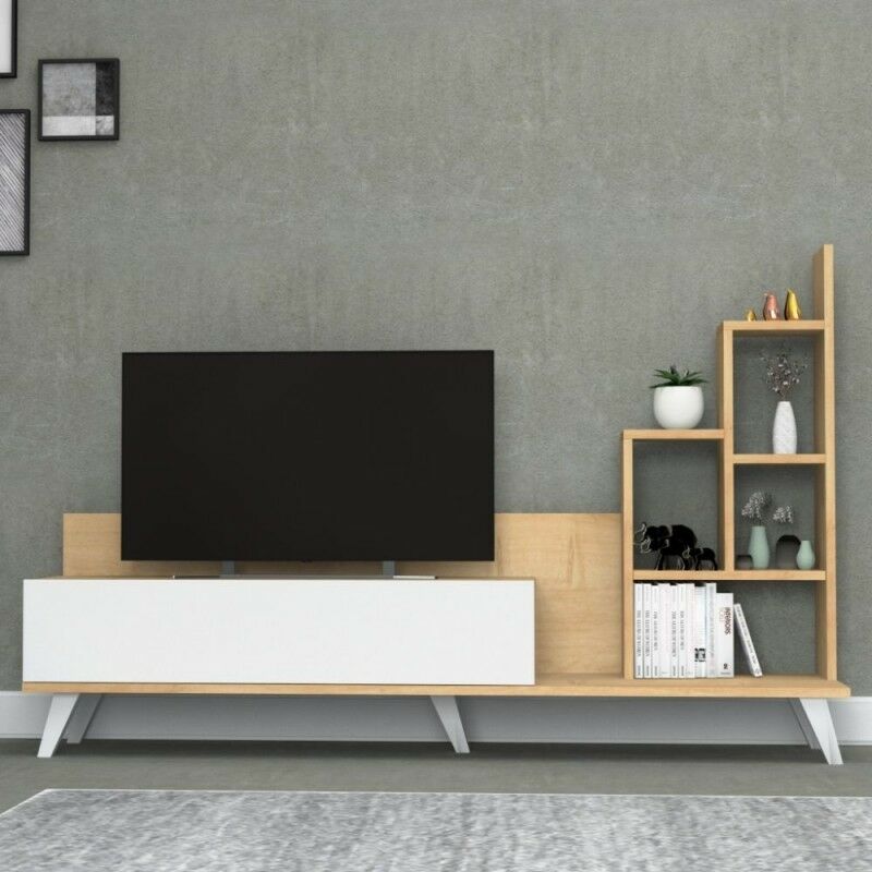 foto del prodotto mobile porta tv con libreria rovere bingo 160x35x h105 cm d2306tv160m051 