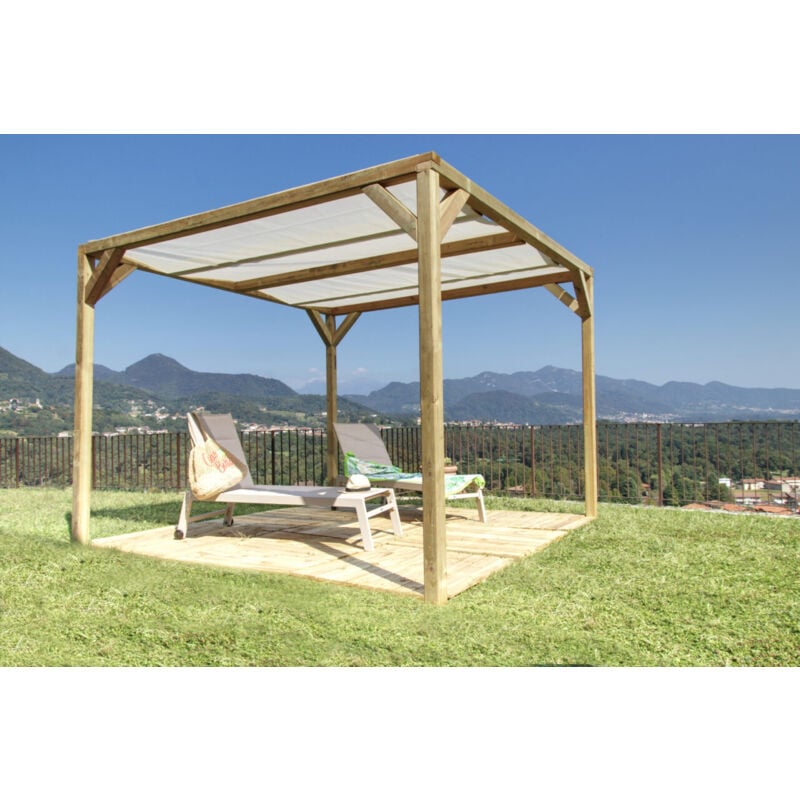 foto del prodotto losa legnami telo di copertura ombreggiante pvc microforato per pergola 300x400
