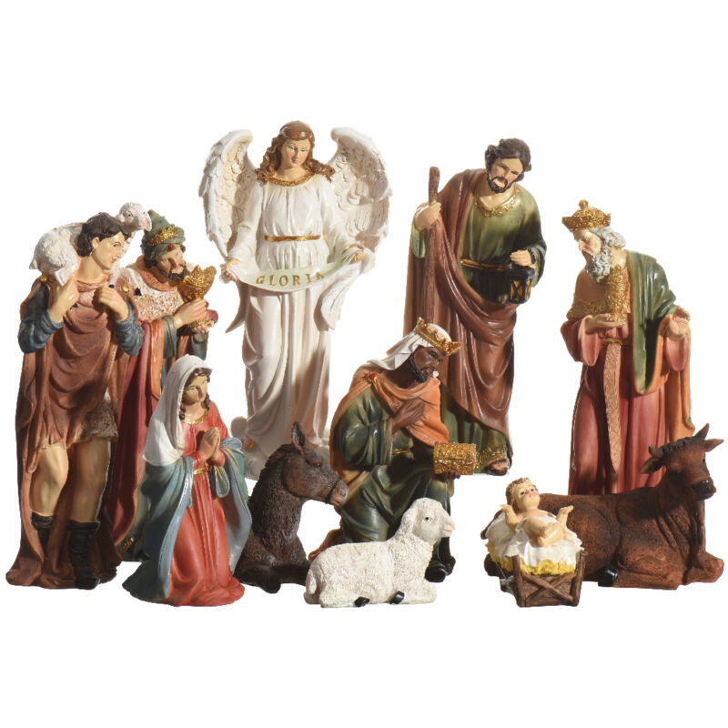 immagine 0 del prodotto webmarketpoint set di nativit in poliresina l 11.5 x p 8.3 x h 29.5 cm