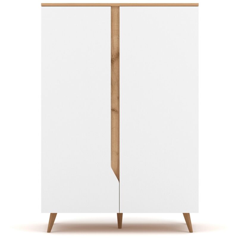 foto del prodotto calicosy credenza alta scandinava a 2 ante l90 cm decorazione legno e nero