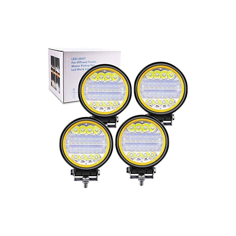 foto del prodotto faro da lavoro a led da 2 pezzi, faretto da lavoro da 72 w faretto da lavoro fari da lavoro fari fendinebbia con occhi angelici color ambra barra