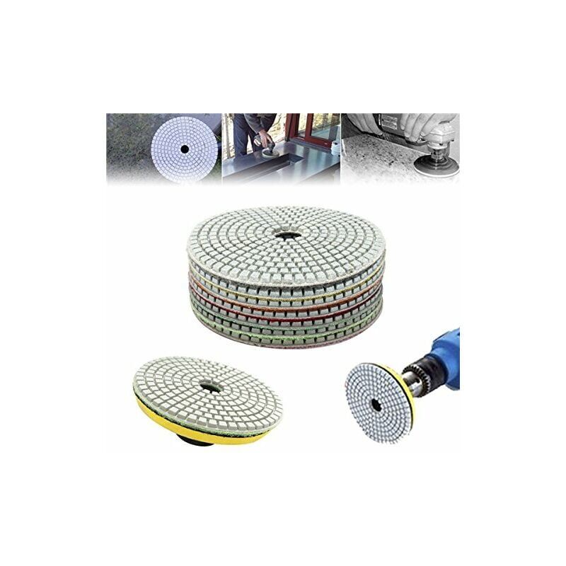 foto del prodotto disco abrasivo per tampone diamantato da 7 pollici, grana 50 3000, per marmo, cemento, granito, vetro