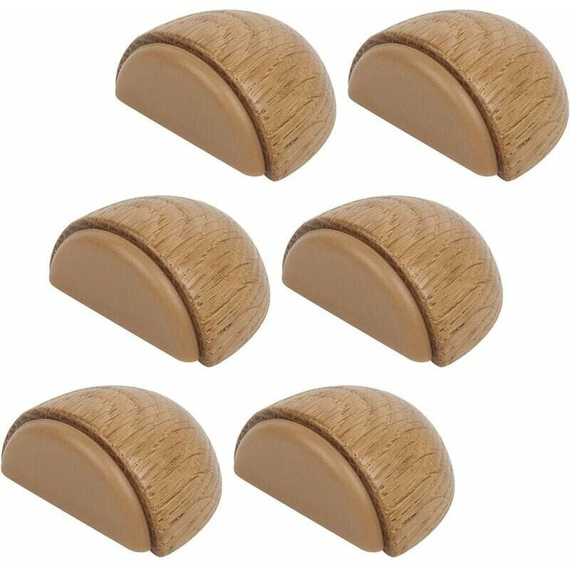 foto del prodotto set 6 fermaporta fermaporta adesivo in legno per pavimenti e parquet fermaporta adesivo fermaporta rovere naturale 