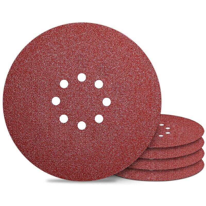 foto del prodotto disco abrasivo disco abrasivo 225 mm dischi abrasivi 8 fori grana 180 per levigatrice per muri carta abrasiva 50 pz