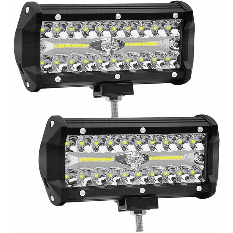 foto del prodotto faro da lavoro a led da 2 pezzi da 7 pollici faretto da 120 w faretto da lavoro per auto 12 v 24 v 6000 k 15000lm fendinebbia