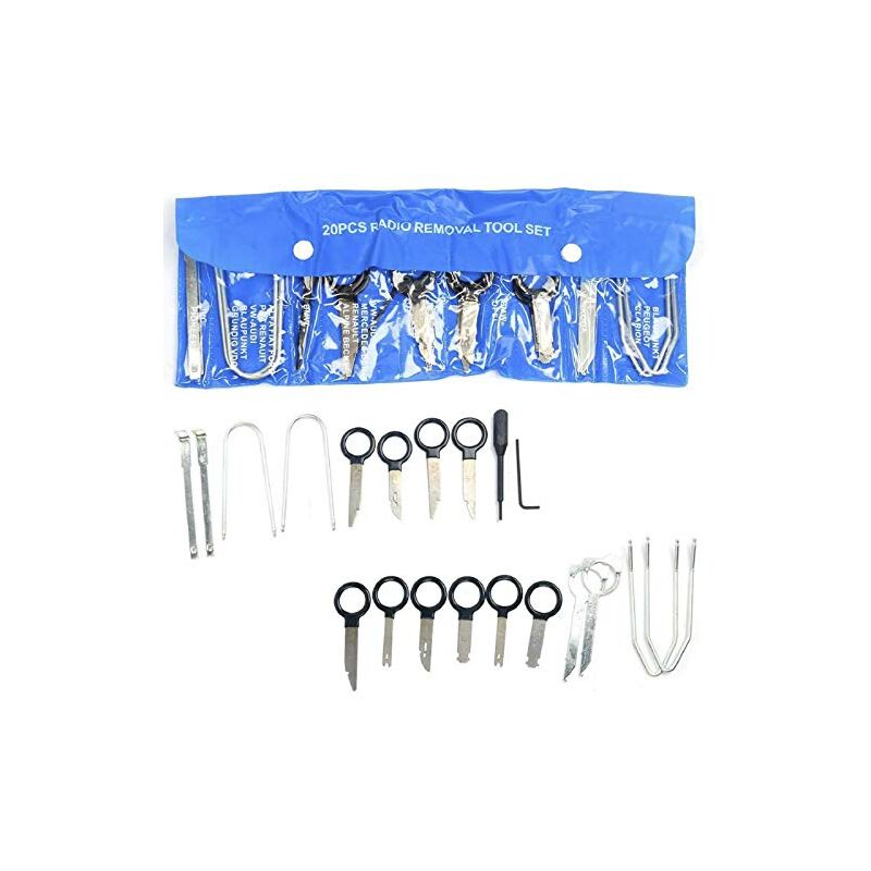 foto del prodotto kit di rimozione autoradio universale da 20 pezzi per strumenti di rimozione autoradio per mercedes benz bmw vw audi