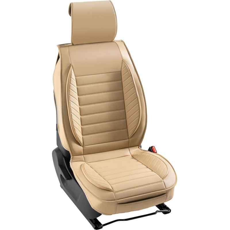 foto del prodotto mophorn coprisedili universali per auto sedili anteriori 2 pezzi coprisedili in ecopelle, disegno semi chiuso, con poggiatesta rimovibile, airbag,