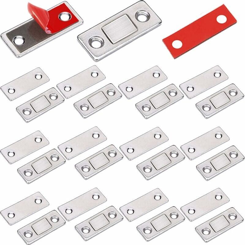 foto del prodotto chiusura magnetica per mobili, 12 pezzi, magnete molto sottile, per ante di armadi, da attaccare, chiusura magnetica per mobili, forte magnete, per