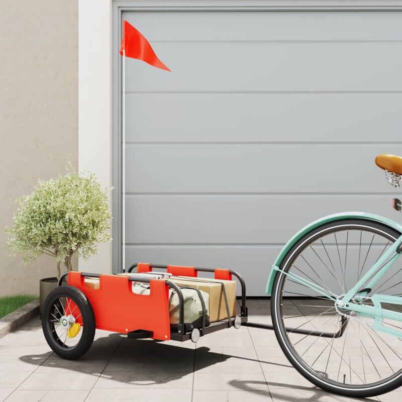foto del prodotto furniture limited rimorchio da bici arancione oxford e ferro