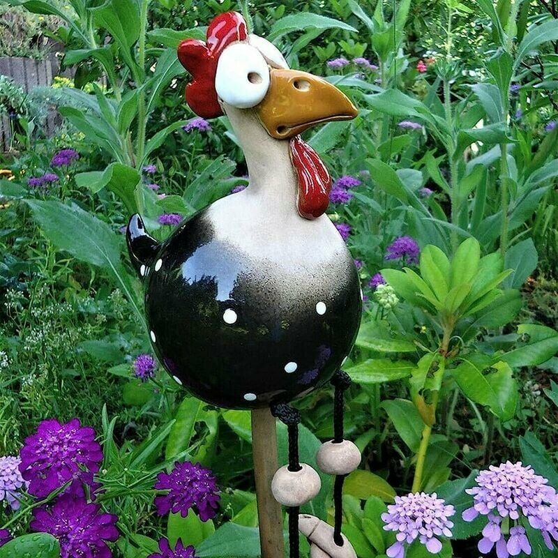 foto del prodotto gallina da giardino decorativa. divertenti statue da giardino decorazione da giardino fatato all aperto. sculture di figurine di animali con