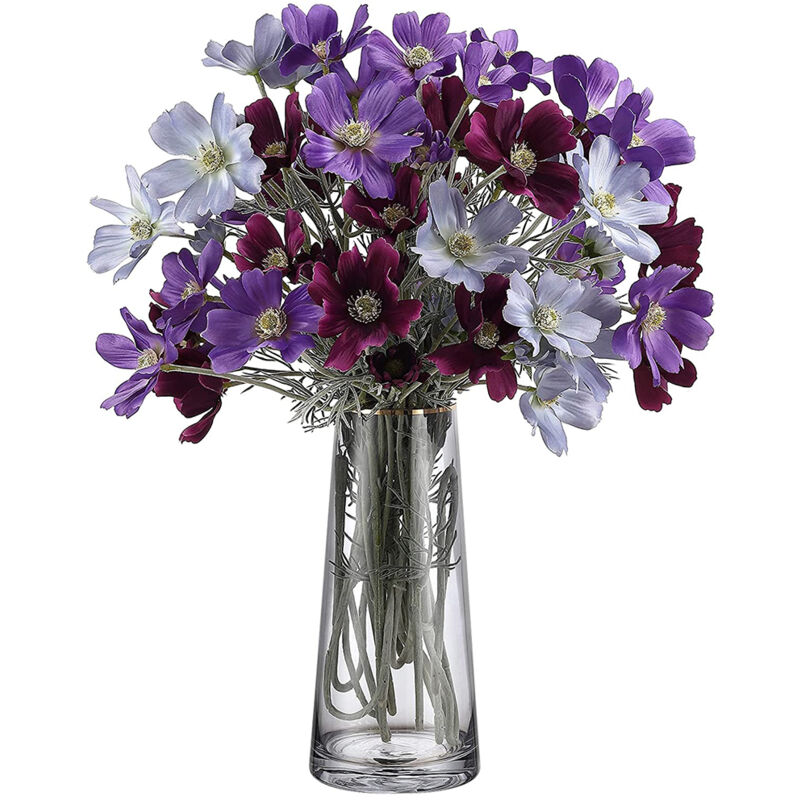 foto del prodotto sinbinta vaso trasparente, vasi vetro per decorare la stanza, 25cm fiore vaso, moderno vaso per fiori, decorazione tavolo soggiorno per