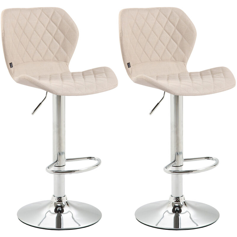 immagine 0 del prodotto set 2 sgabelli bar cork in tessuto crema cromo