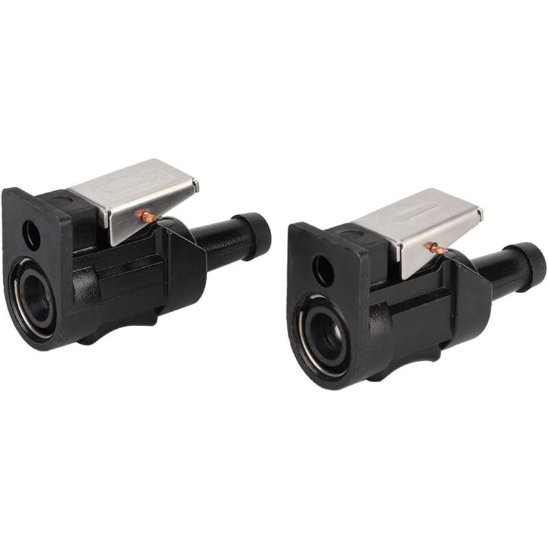 foto del prodotto due connettori per tubo carburante, connettore per tubo carburante abs adatto per motori marini fuoribordo da 8 mm nero 
