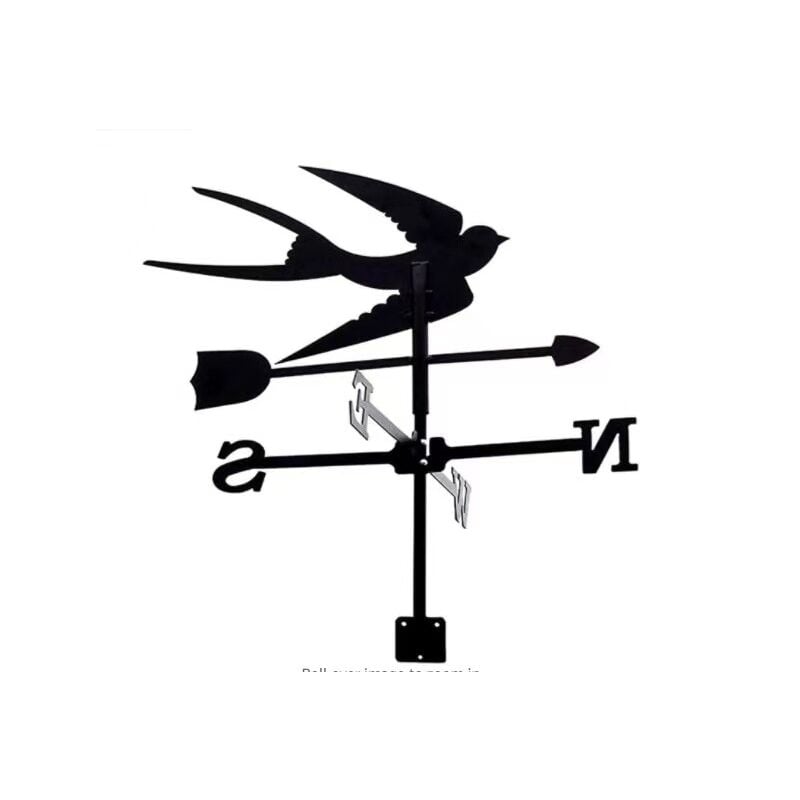 foto del prodotto banderuola inghiottita, banderuola decorativa, kit indicatore di direzione del vento supporto in metallo per banderuola da giardino per esterni