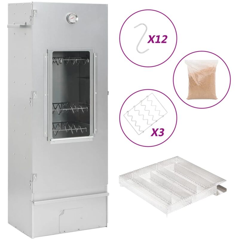 foto del prodotto vidaxl forno affumicatore bbq generatore fumo freddo acciaio zincato