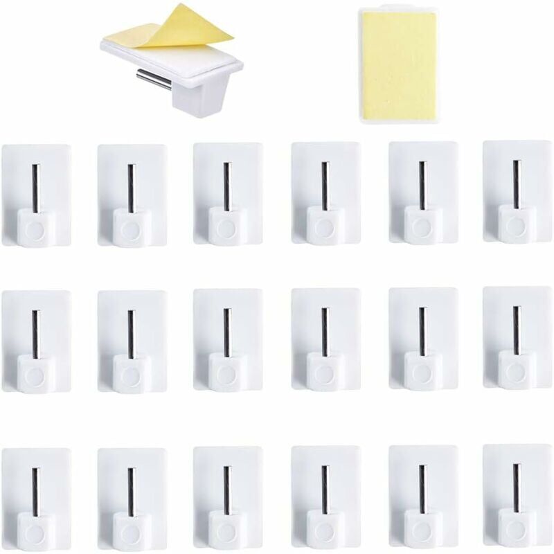 foto del prodotto 20 pz ganci per tende adesivo per bastone per tende gancio per tende autoadesivo gancio per tende senza foratura per bastone per tende cucina camera
