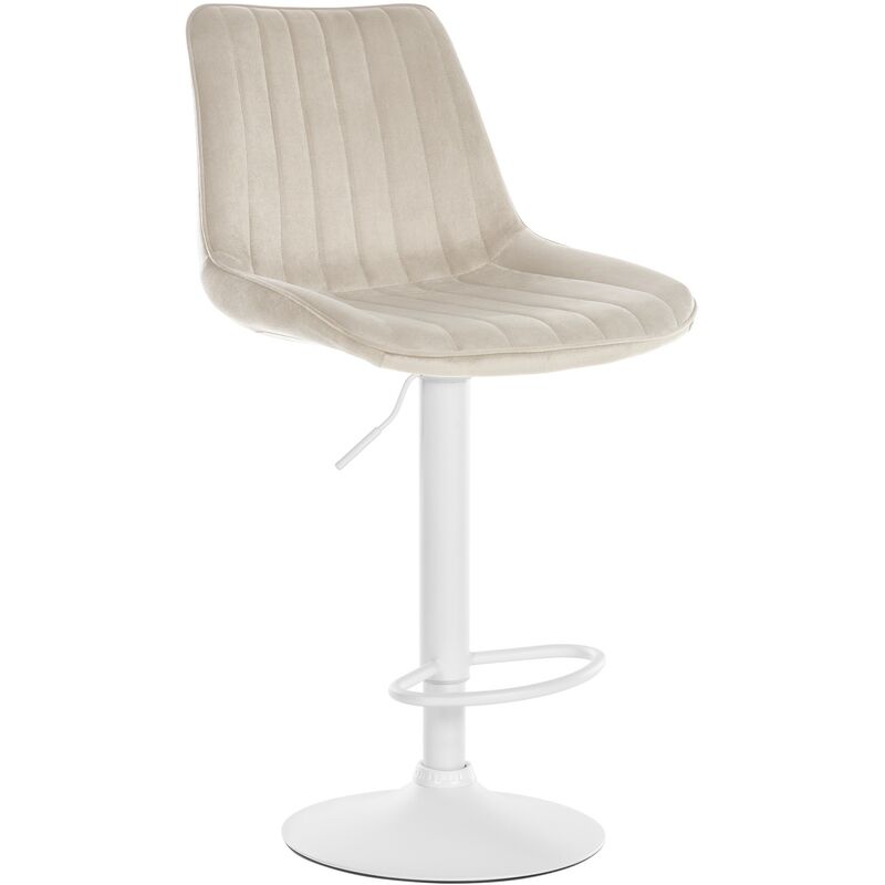 foto del prodotto sgabello toni velvet crema bianco