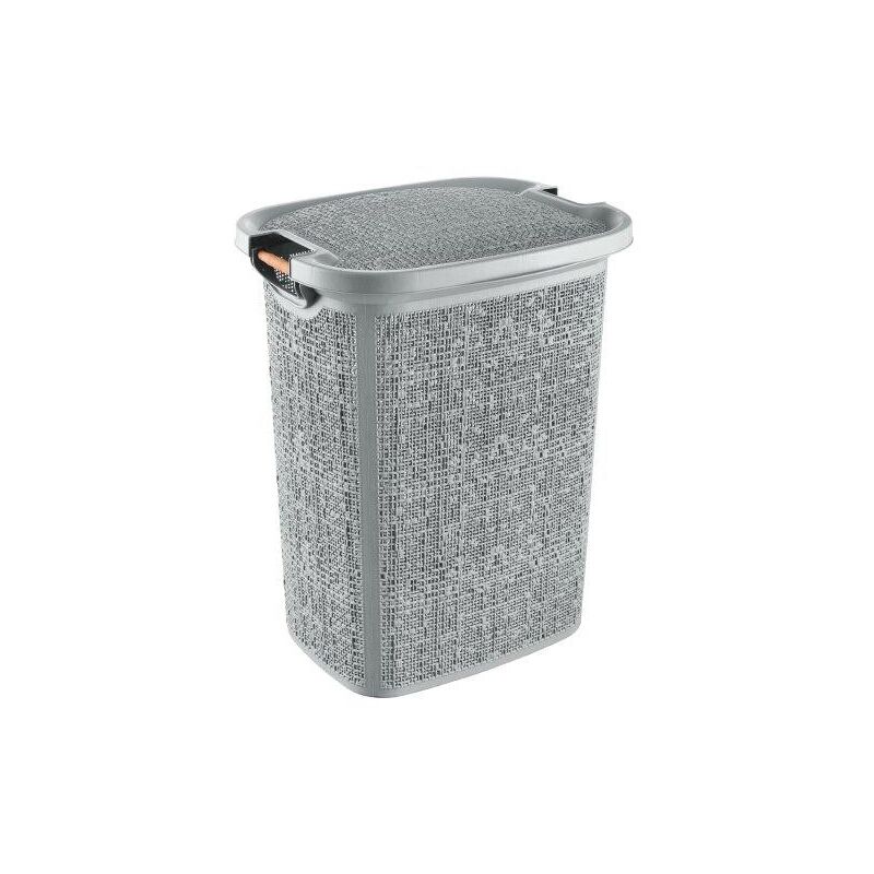 foto del prodotto portabiancheria manici legno 60lt grigio