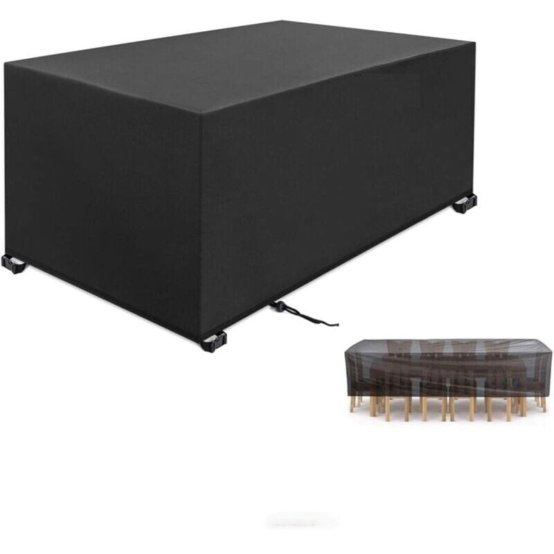 foto del prodotto copertura per mobili da giardino 170x110x75cm nero oxford 420d antistrappo per anti uv impermeabile con fibbia di bloccaggio varie dimensioni