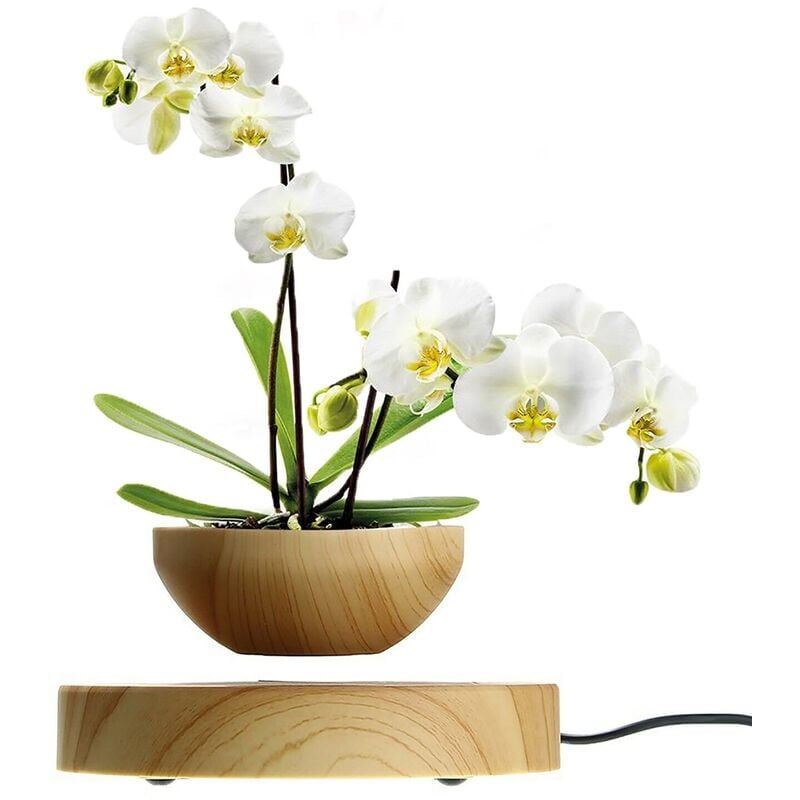 foto del prodotto vaso da fiori a levitazione magnetica vaso galleggiante per bonsai ad aria vaso per piante rotante per la decorazione dell esposizione di uffici