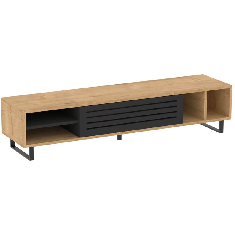 foto del prodotto oviala mobile tv effetto legno chiaro da 160 cm