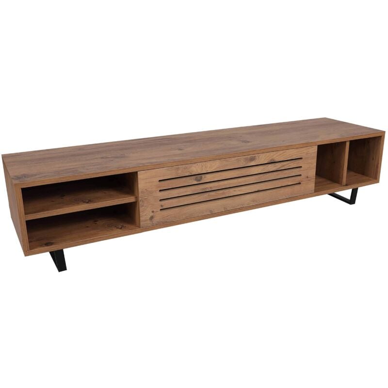 foto del prodotto oviala mobile tv effetto legno scuro da 160 cm
