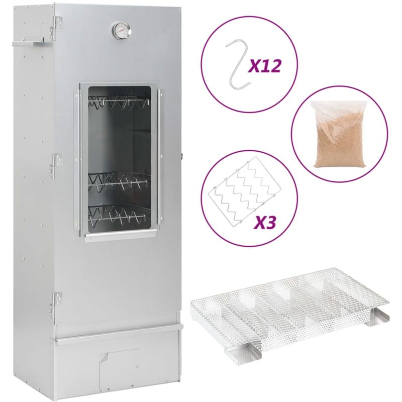 foto del prodotto vidaxl forno affumicatore bbq generatore fumo freddo acciaio zincato