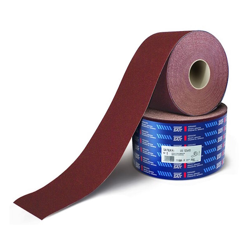 foto del prodotto ex ri da f rotolo industriale di tela abrasiva 120 x 50 m grana 80 sait