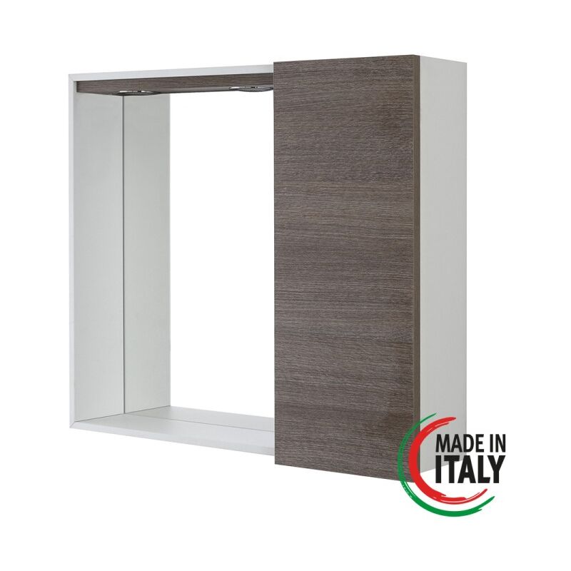 foto del prodotto specchiera da bagno rovere scuro 68x61 cm con anta mondo 2.0 feridras