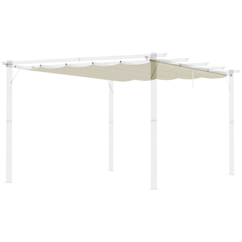 foto del prodotto outsunny tetto di ricambio per pergola da giardino da 3x4 m in poliestere crema