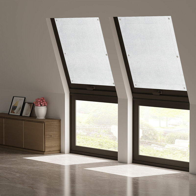 foto del prodotto woltu tenda oscurante per interni con ventose. tenda da tetto senza perforazione. tenda termica per finestra da tetto. lucernario. 57x100 cm. bianco
