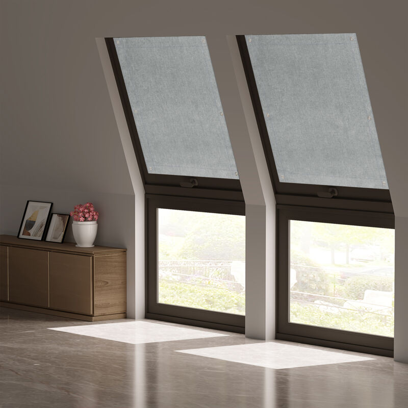 foto del prodotto woltu tenda oscurante per interni con ventose. tenda da tetto senza perforazione. tenda termica per finestra da tetto. lucernario. 60x115 cm. grigio