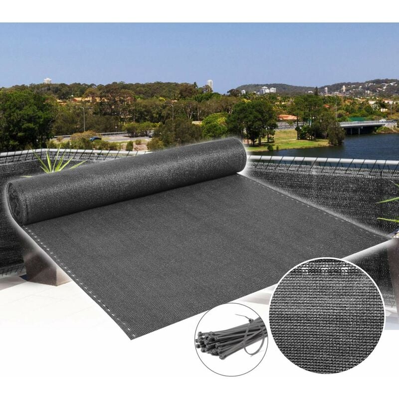 foto del prodotto rete telo ombreggiante verde ombra frangivista frangisole oscurante antracite 2x15m woltu