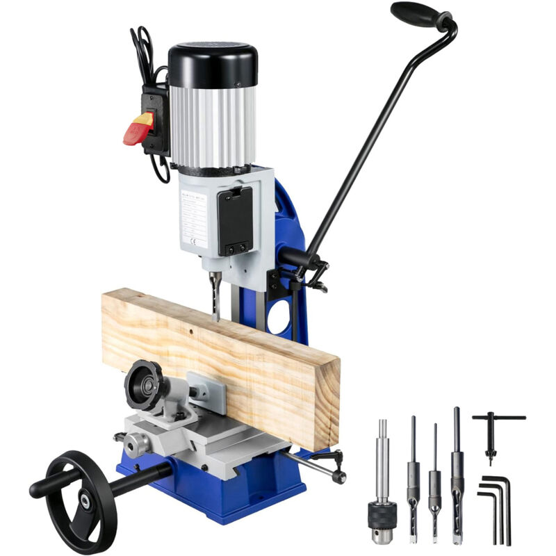 foto del prodotto mophorn macchina per mortasare woodworking, 1 2 hp 1400 rpm, banco da lavoro mobile, mortasatura da banco per fare fori nel legno