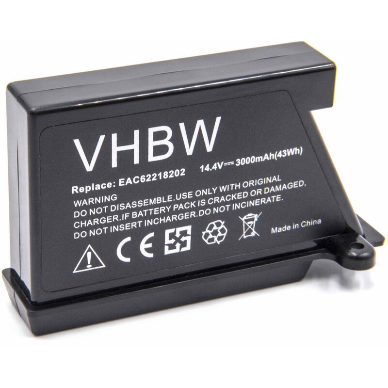 foto del prodotto batteria sostituisce lg mez64842506 per aspirapolvere home cleaner 3000mah, 14,4v, li ion vhbw
