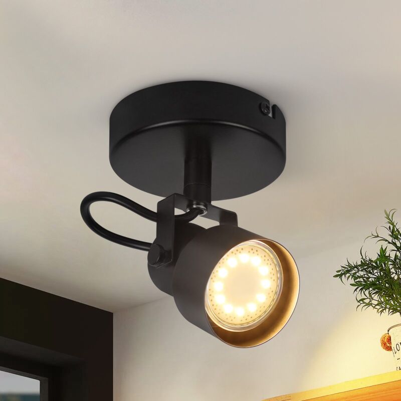 foto del prodotto gbly plafonnier spot 1 flamme noir plafonnier vintage pivotant gu10 350 spot plafonnier spot lampe cuisine pour salon chambre cuisine couloir