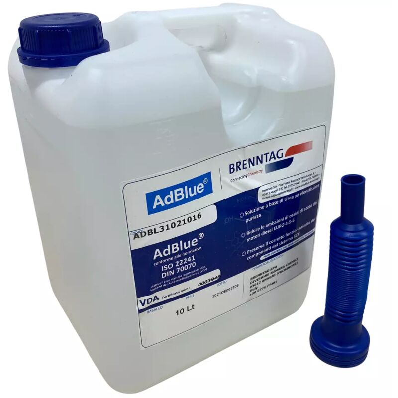 foto del prodotto adblue 10 litri liquido additivo carburante diesel urea pura brenntag