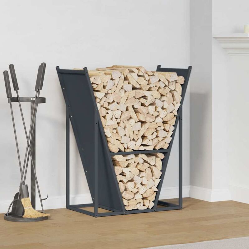 foto del prodotto vidaxl rastrelliera per legna da ardere antracite 69,5x35x81 cm