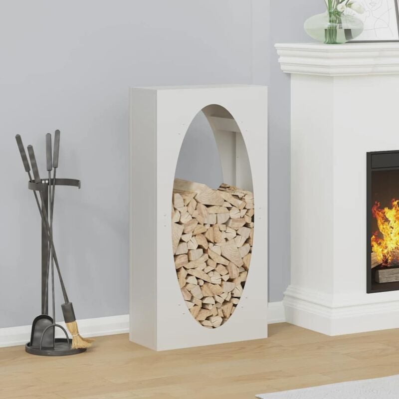 foto del prodotto vidaxl rastrelliera per legna da ardere bianca 50x23x100 cm