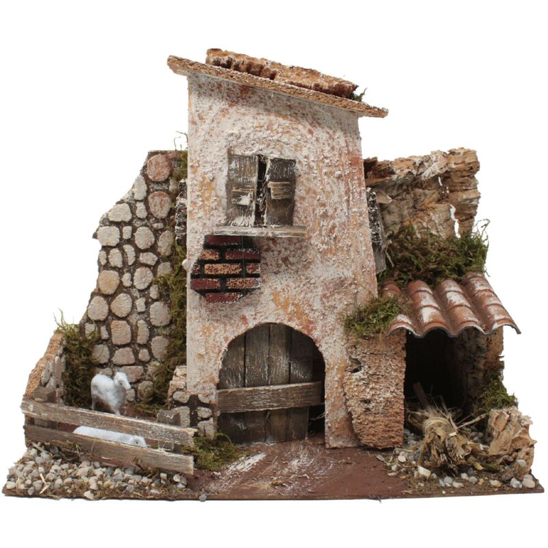 foto del prodotto casolare 28x15 cm con animali per presepe 11778