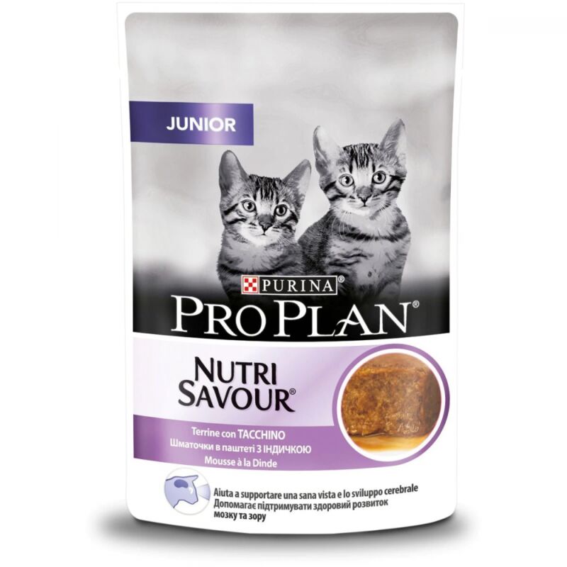 foto del prodotto junior nutri savour con tacchino 85gr purina pro plan