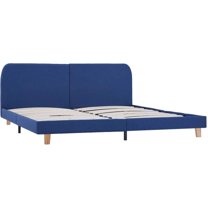 foto del prodotto vidaxl giroletto senza materasso blu 150x200 cm in tessuto